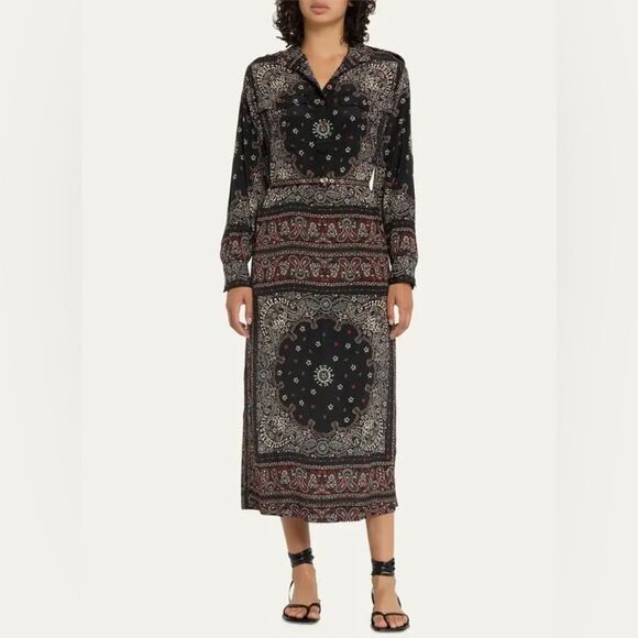 Zimmermann Matchmaker Utility Silk Dress in Black Bandana AU 1 - Picture 1 of 15
